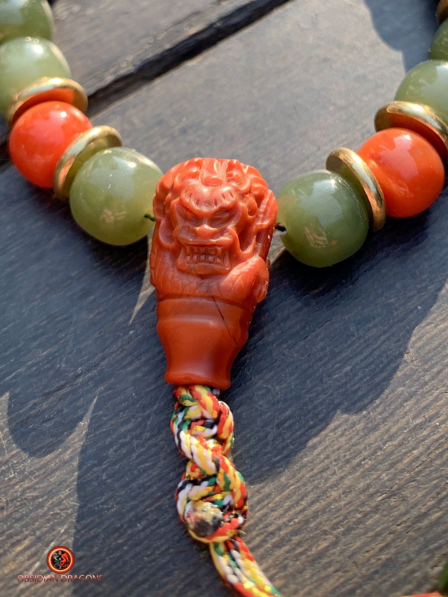 Bracelet dragon en jade - agate - Puissance et sagesse | obsidian dragons