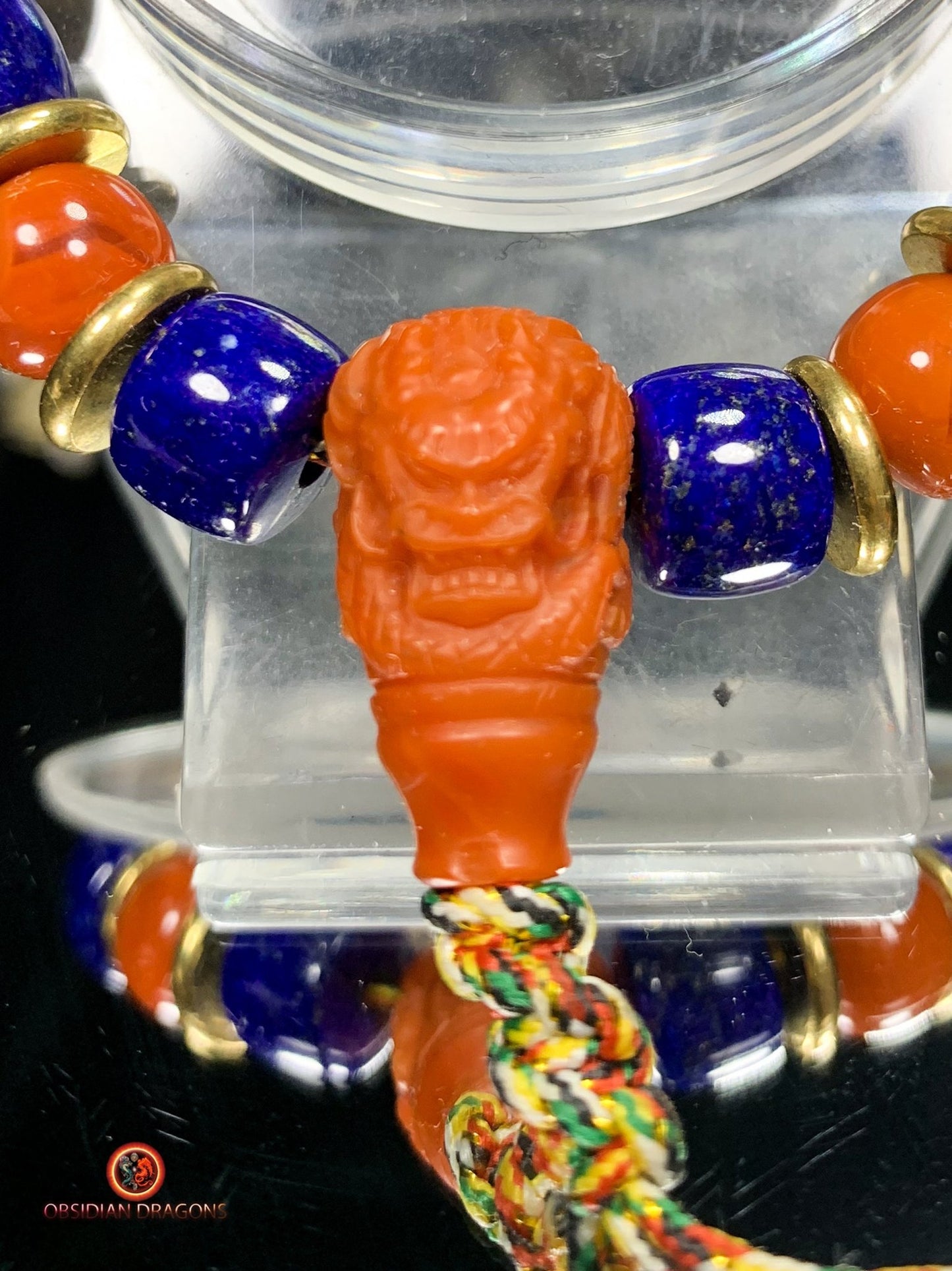 Bracelet dragon en lapis lazuli - agate Nan Hong - Énergie | obsidian dragons