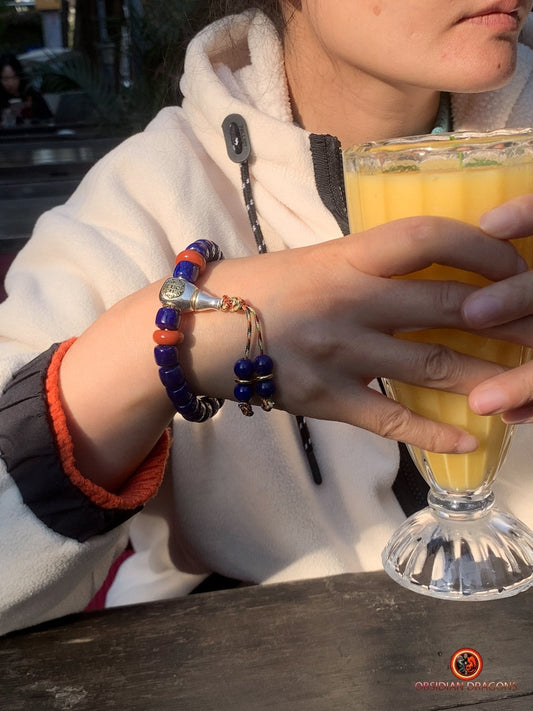 Bracelet en Lapis Lazuli - Protection Bouddhiste - Talisman AM | obsidian dragons