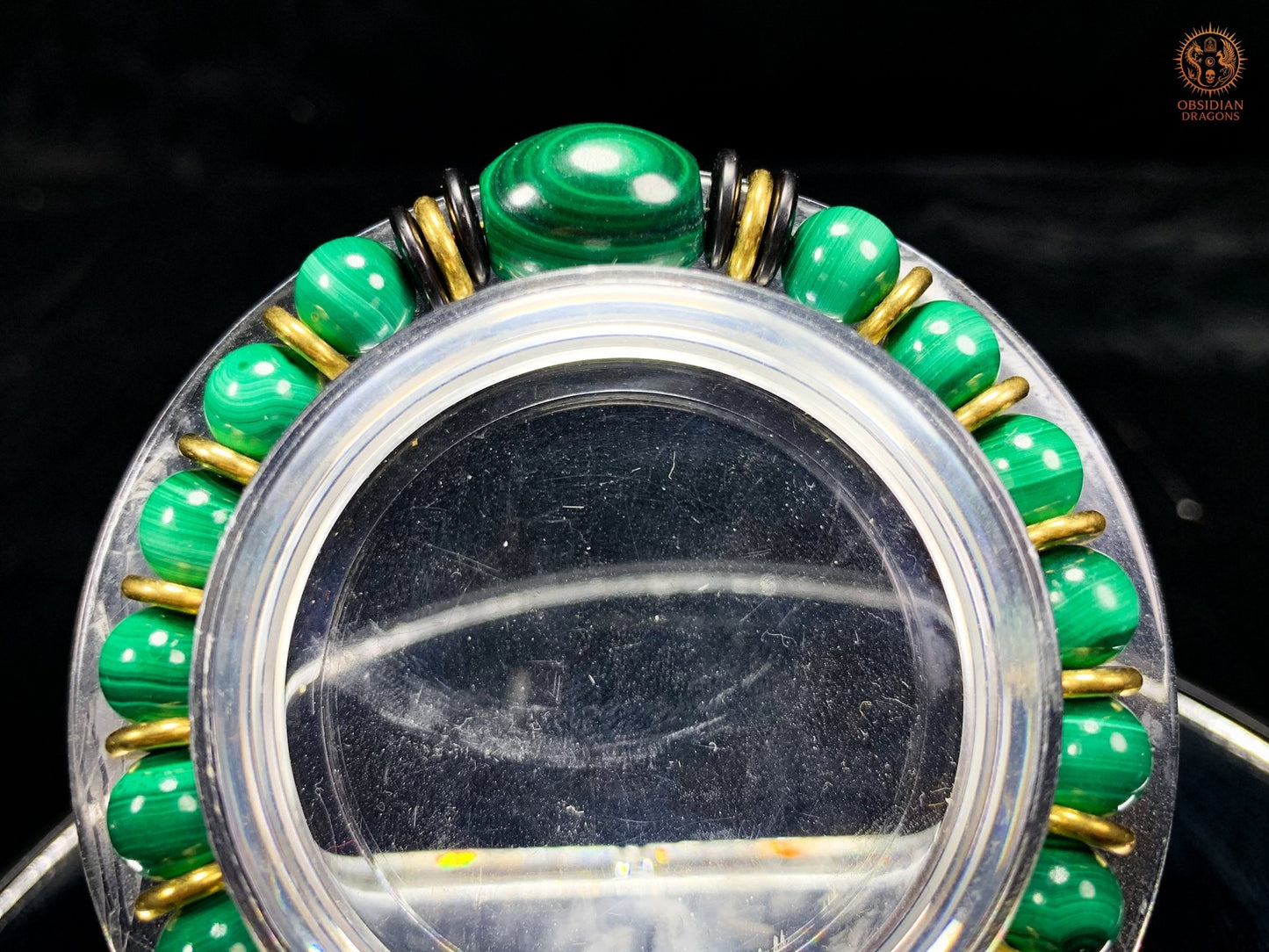Bracelet en Malachite Naturelle - Mala tibétain de poignet | obsidian dragons