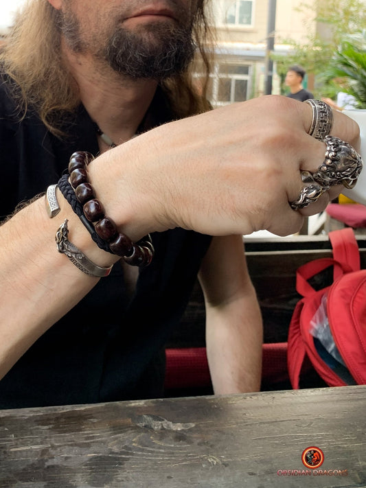 Bracelet en Santal Rouge - Protection et Énergie Positive | obsidian dragons