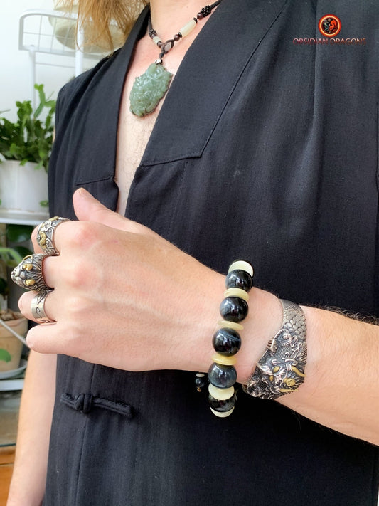 Bracelet en œil de faucon - Mala de poignet | obsidian dragons