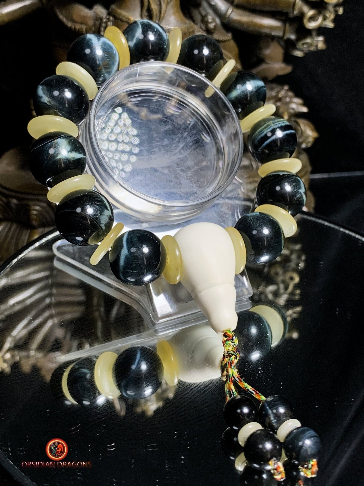 Bracelet en œil de faucon - Mala de poignet | obsidian dragons