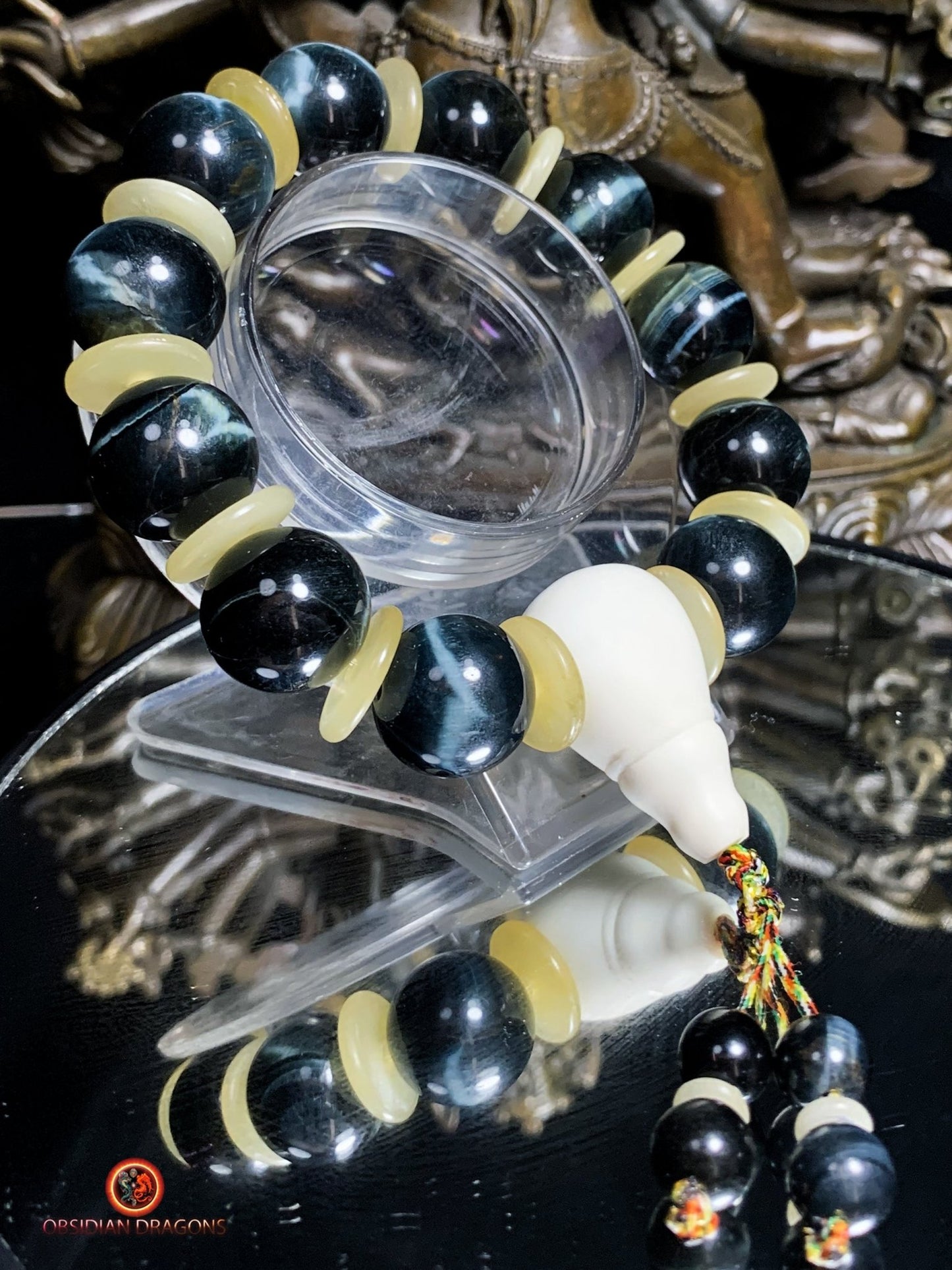Bracelet en œil de faucon - Mala de poignet | obsidian dragons