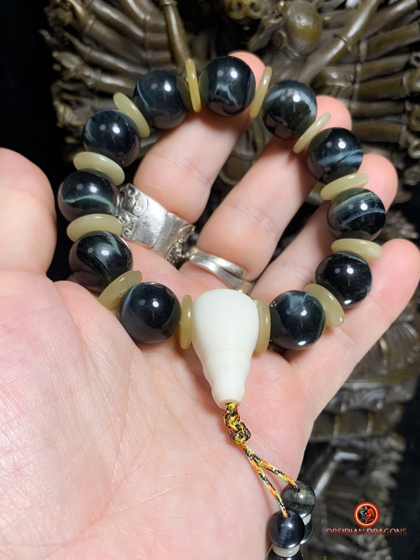 Bracelet en œil de faucon - Mala de poignet | obsidian dragons