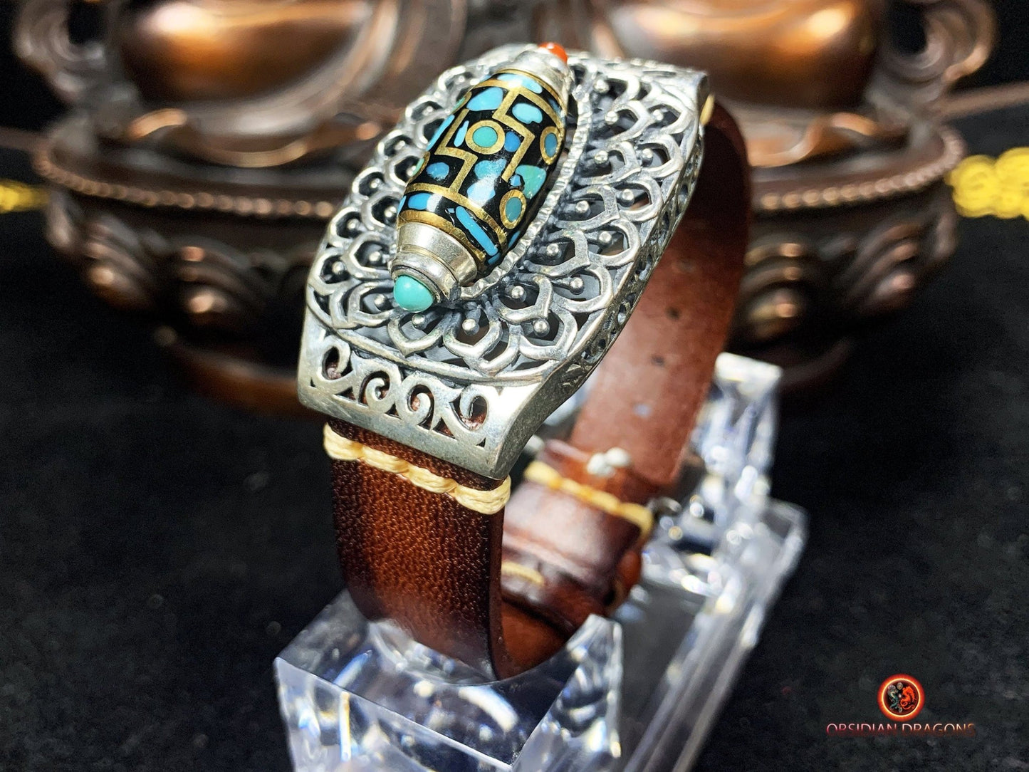 Bracelet Tibétain- DZI à 9 Yeux - Expulser le Mal | obsidian dragons
