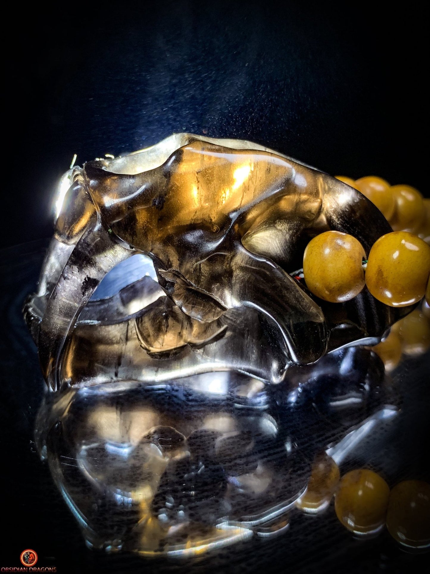 Collier Chaman - Mala Totem 108 perles – Tigre à dents de sabre | obsidian dragons