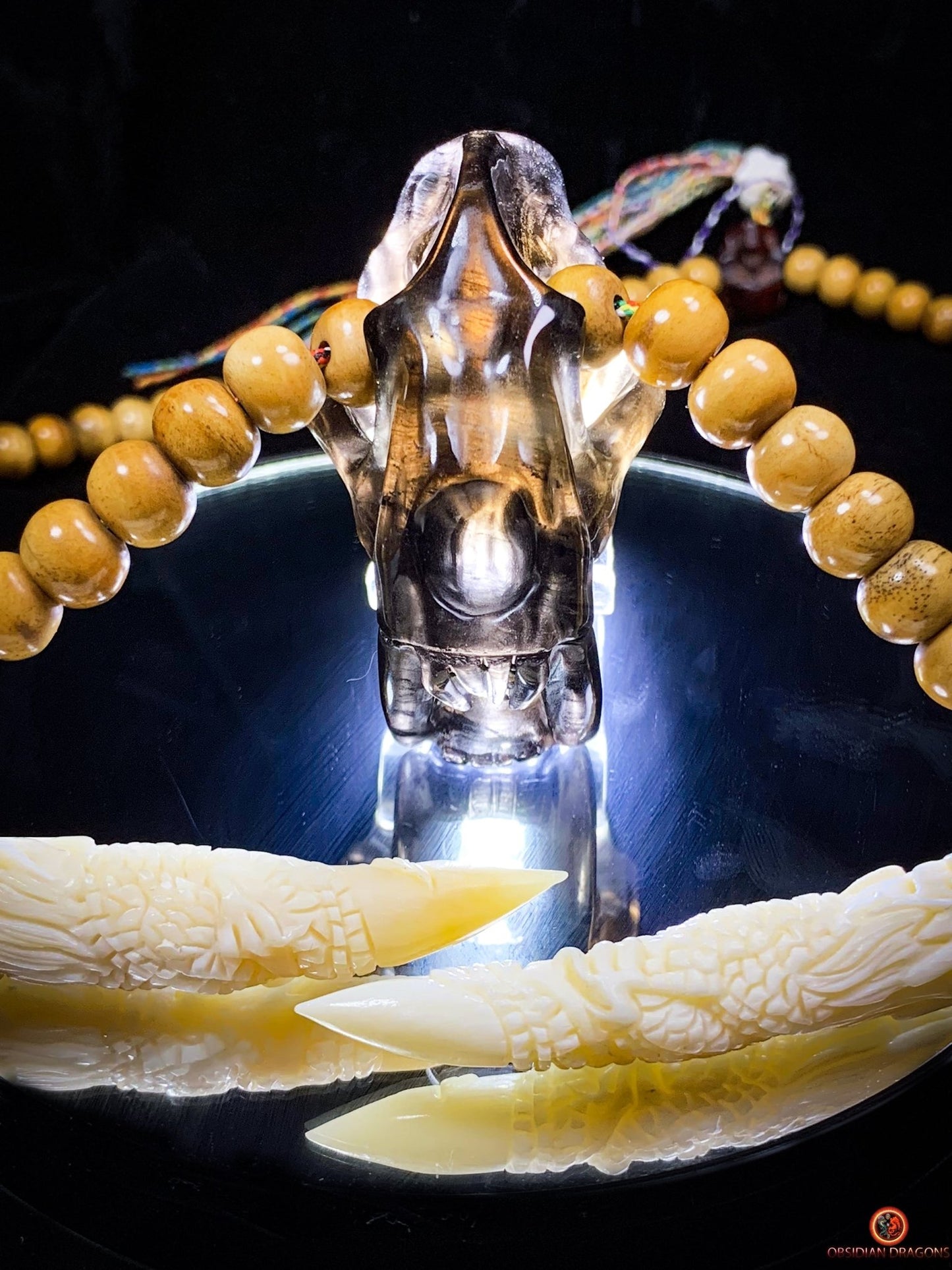 Collier Chaman - Mala Totem 108 perles – Tigre à dents de sabre | obsidian dragons