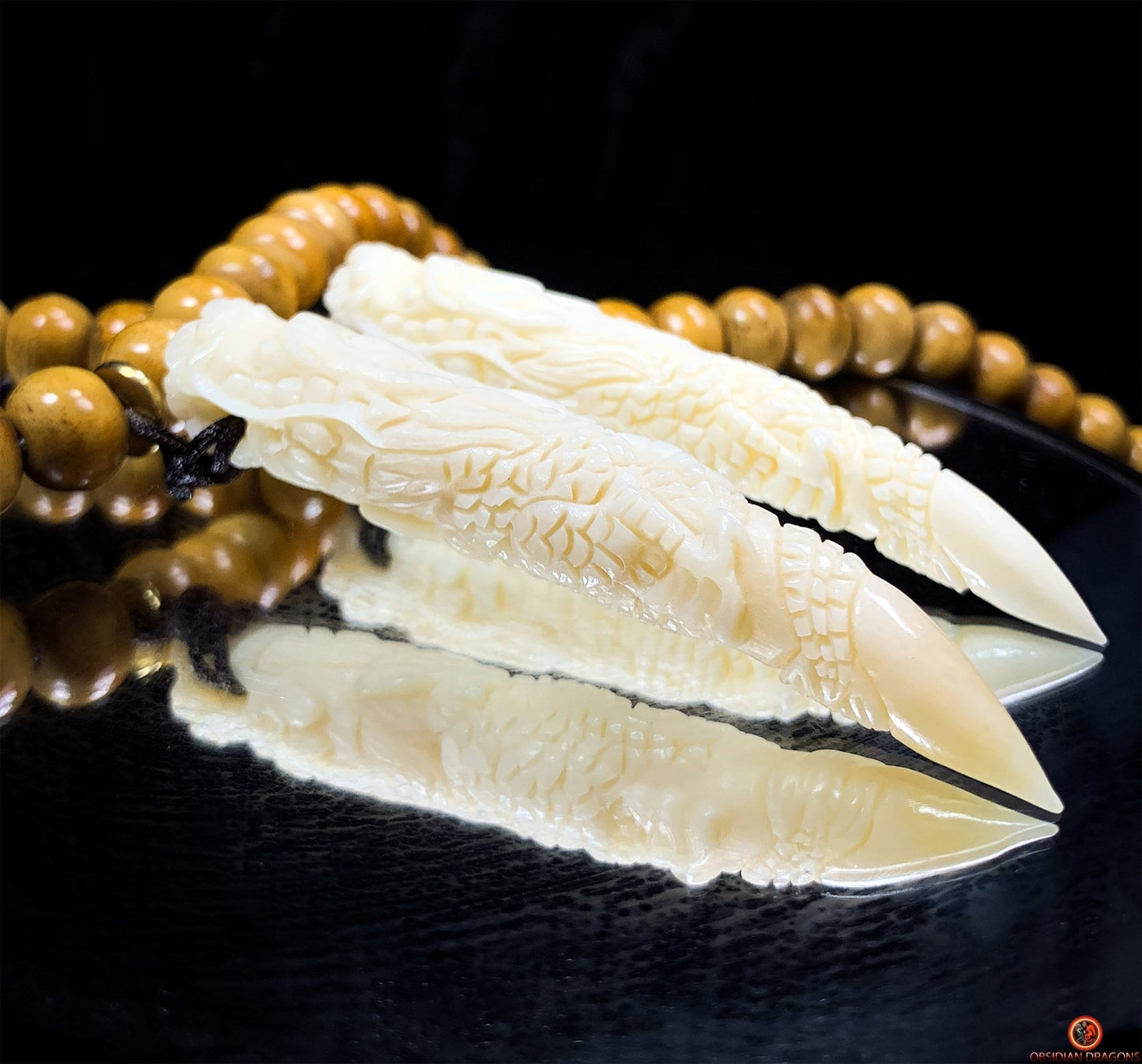 Collier Chaman - Mala Totem 108 perles – Tigre à dents de sabre | obsidian dragons