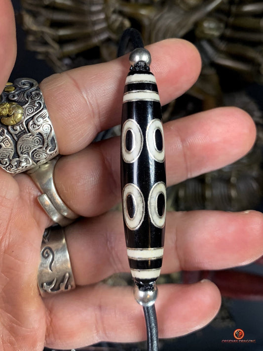 Collier Dzi à 8 yeux Authentique - Protection et Harmonie | obsidian dragons