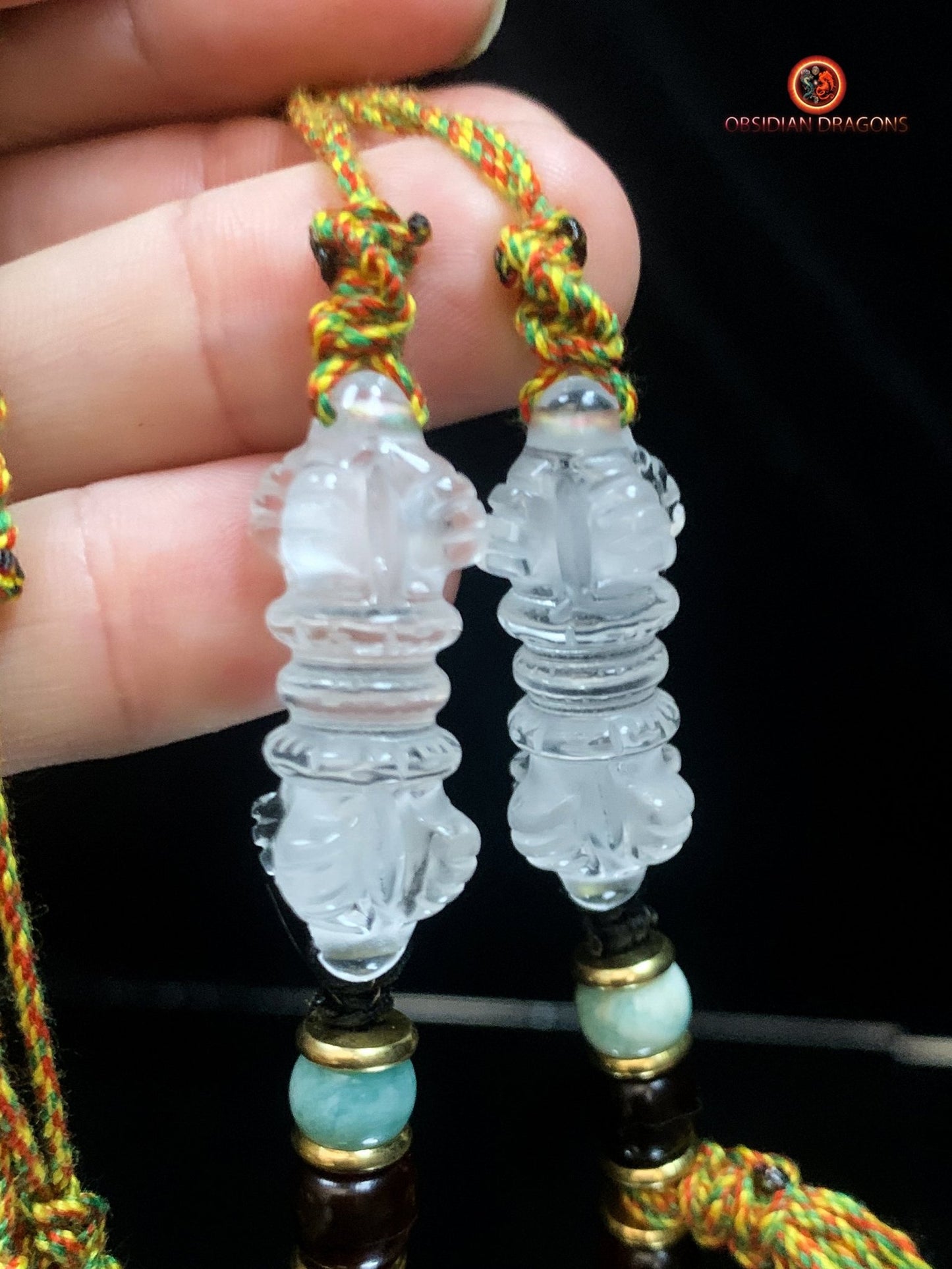 Collier Tibétain Mahakala en Bois de Cerf | obsidian dragons