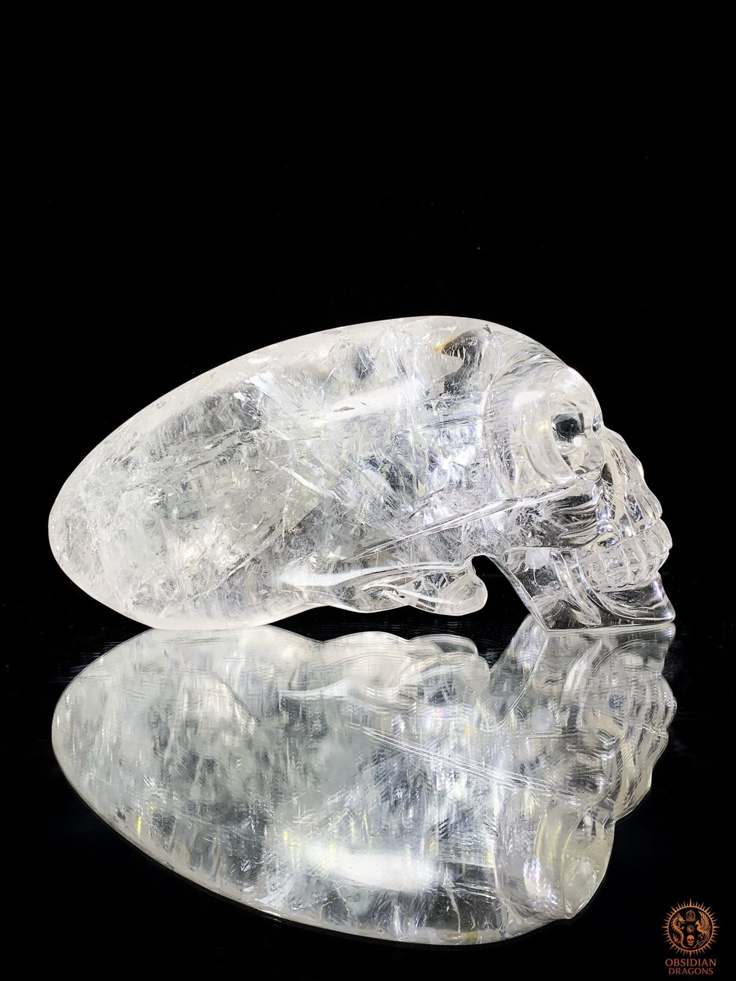 Crâne de Cristal Alien en Cristal de Roche – Éclat Stellaire | obsidian dragons