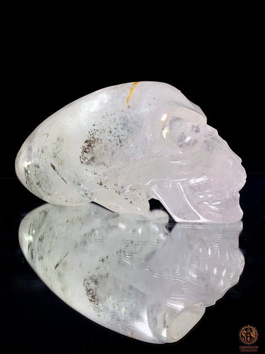 Crâne de Cristal Alien en Quartz Lodolite – Reflets Cosmiques | obsidian dragons