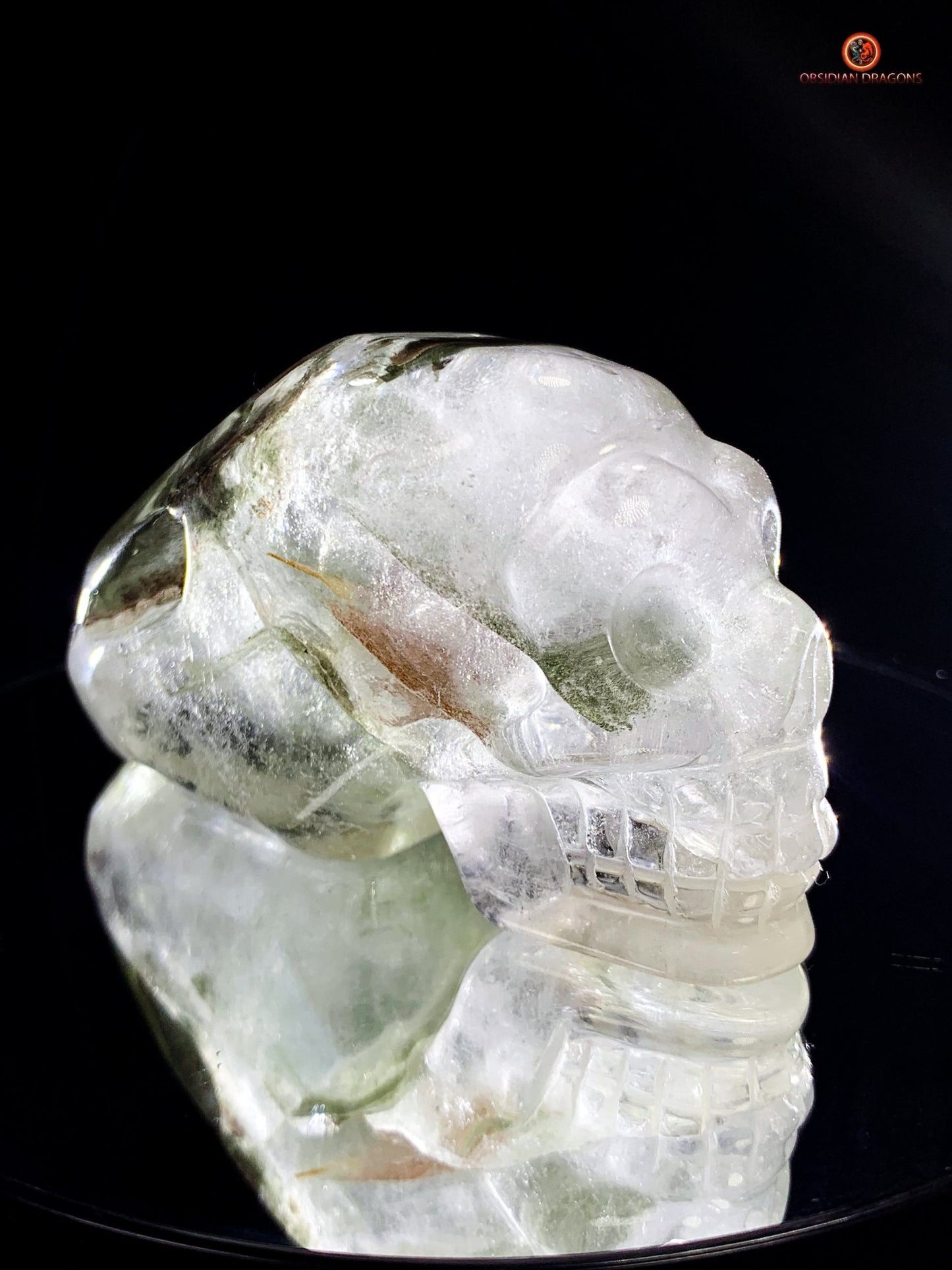 Crâne de cristal allongé - Quartz fantôme - Énergies | obsidian dragons