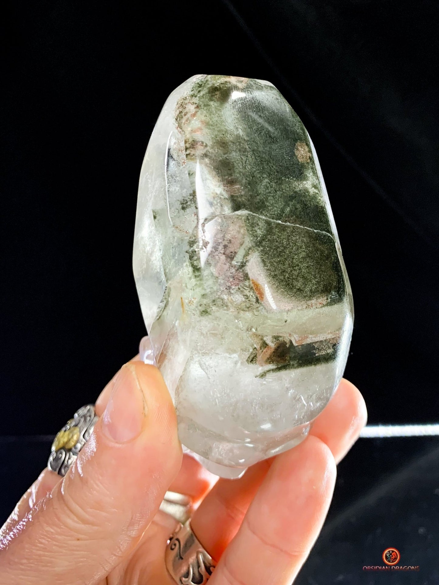 Crâne de cristal allongé - Quartz fantôme - Énergies | obsidian dragons