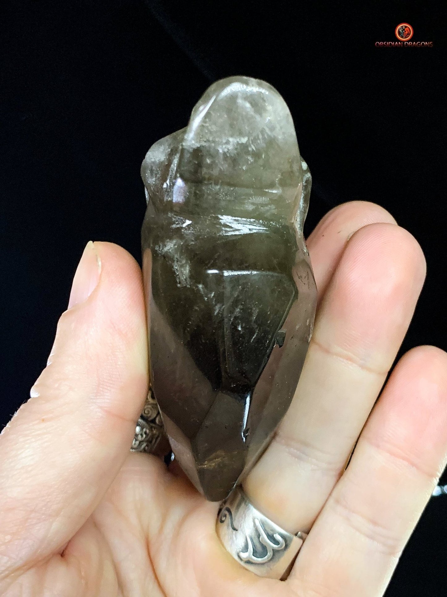 Crâne de cristal allongé - Quartz Fumé- Énergie Spirituelle | obsidian dragons