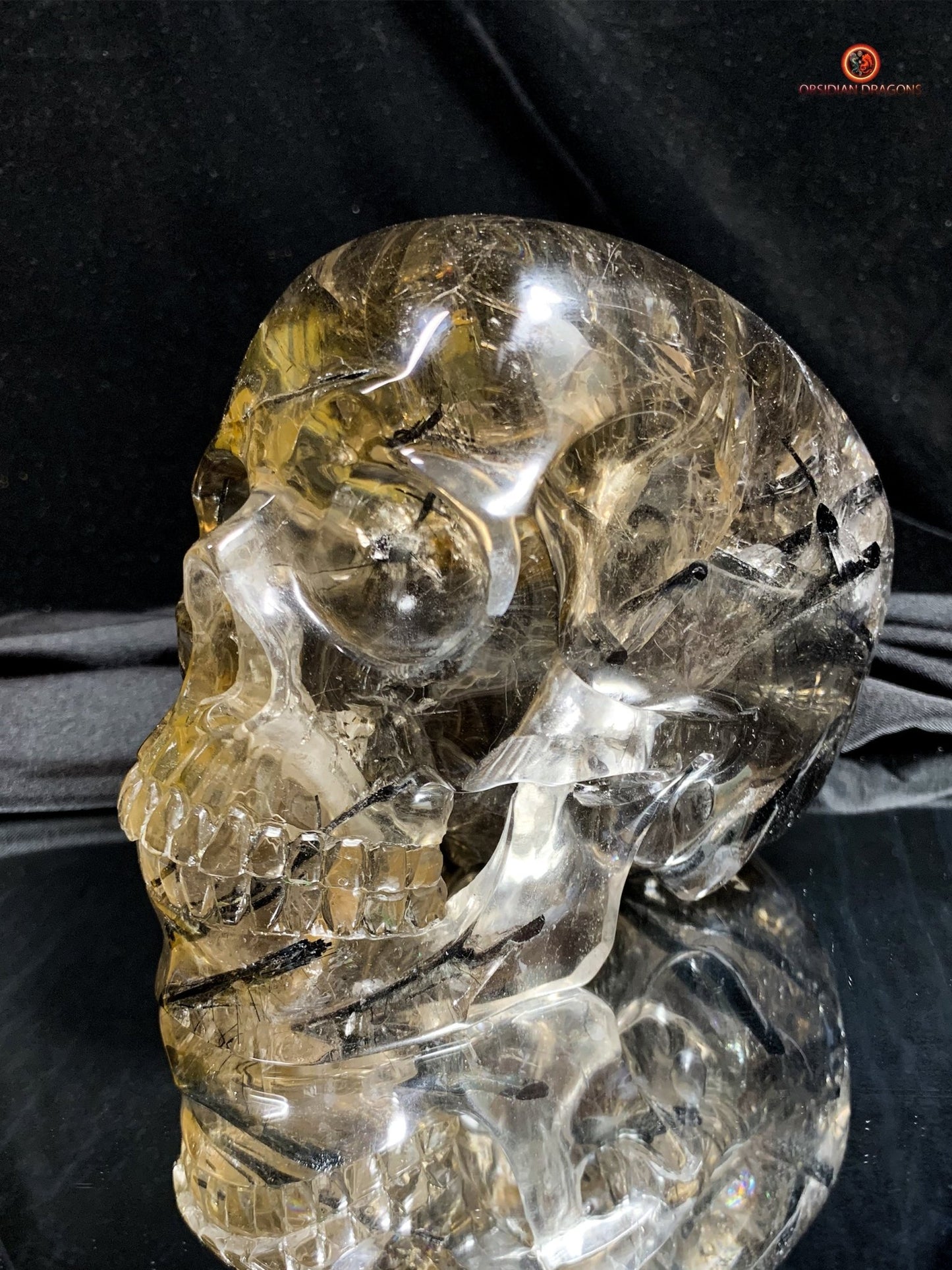 Crâne de Cristal Exceptionnel - Cristal de Roche à Inclusions | obsidian dragons