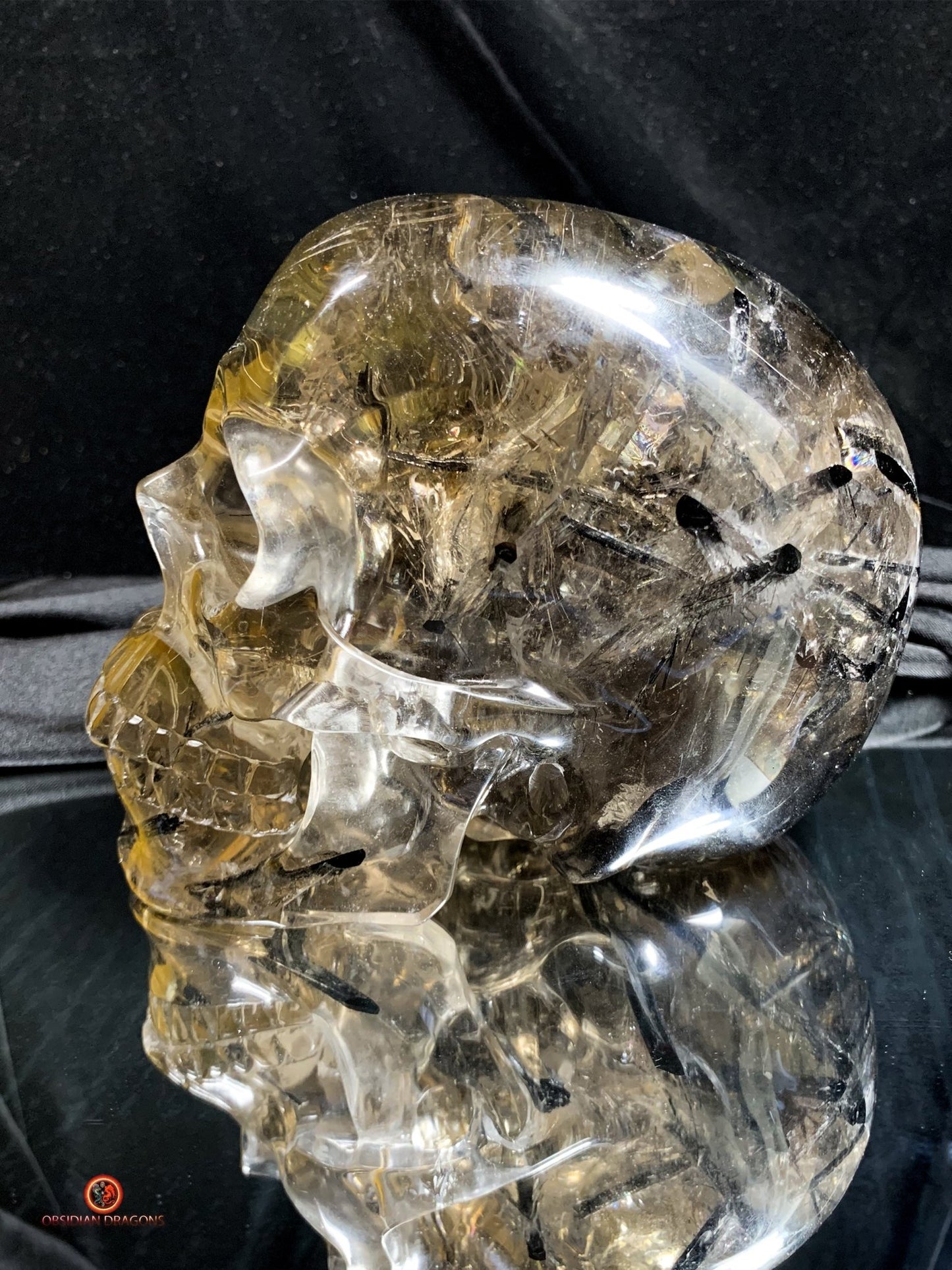 Crâne de Cristal Exceptionnel - Cristal de Roche à Inclusions | obsidian dragons