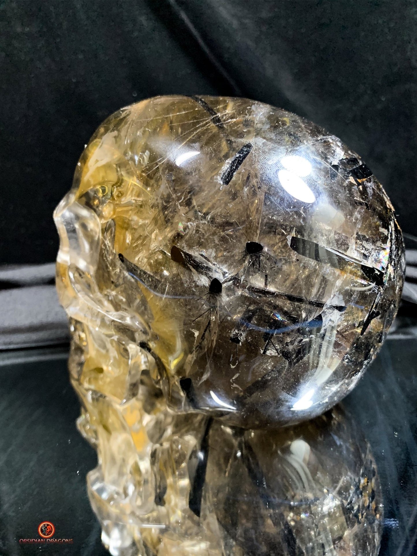 Crâne de Cristal Exceptionnel - Cristal de Roche à Inclusions | obsidian dragons