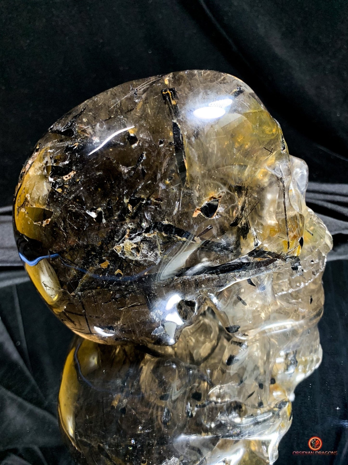 Crâne de Cristal Exceptionnel - Cristal de Roche à Inclusions | obsidian dragons