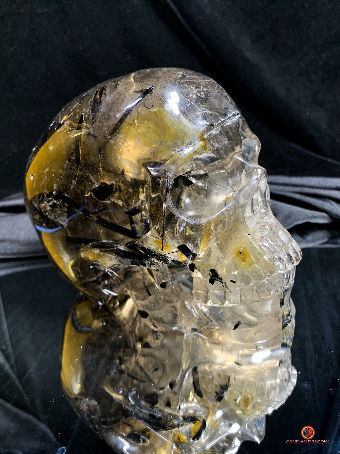 Crâne de Cristal Exceptionnel - Cristal de Roche à Inclusions | obsidian dragons