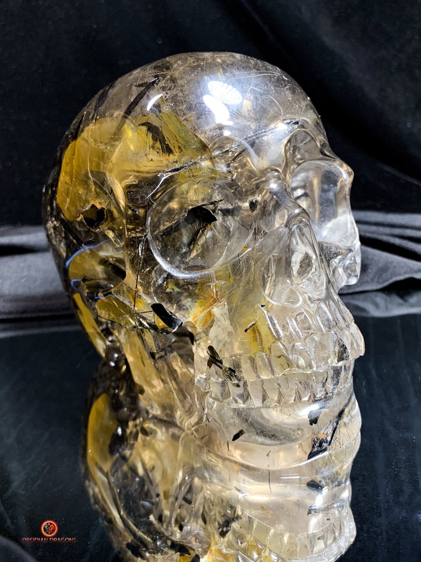 Crâne de Cristal Exceptionnel - Cristal de Roche à Inclusions | obsidian dragons