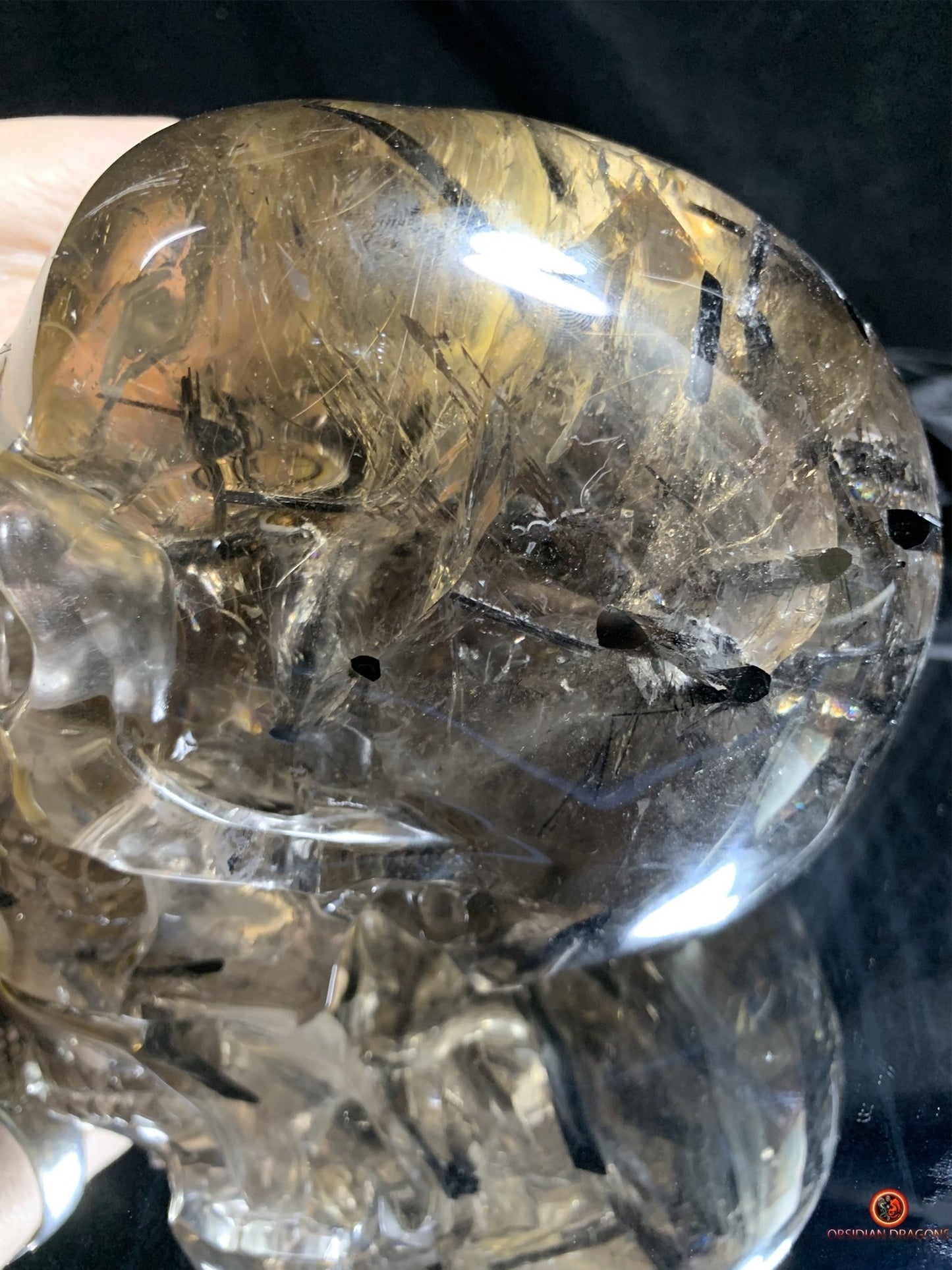 Crâne de Cristal Exceptionnel - Cristal de Roche à Inclusions | obsidian dragons