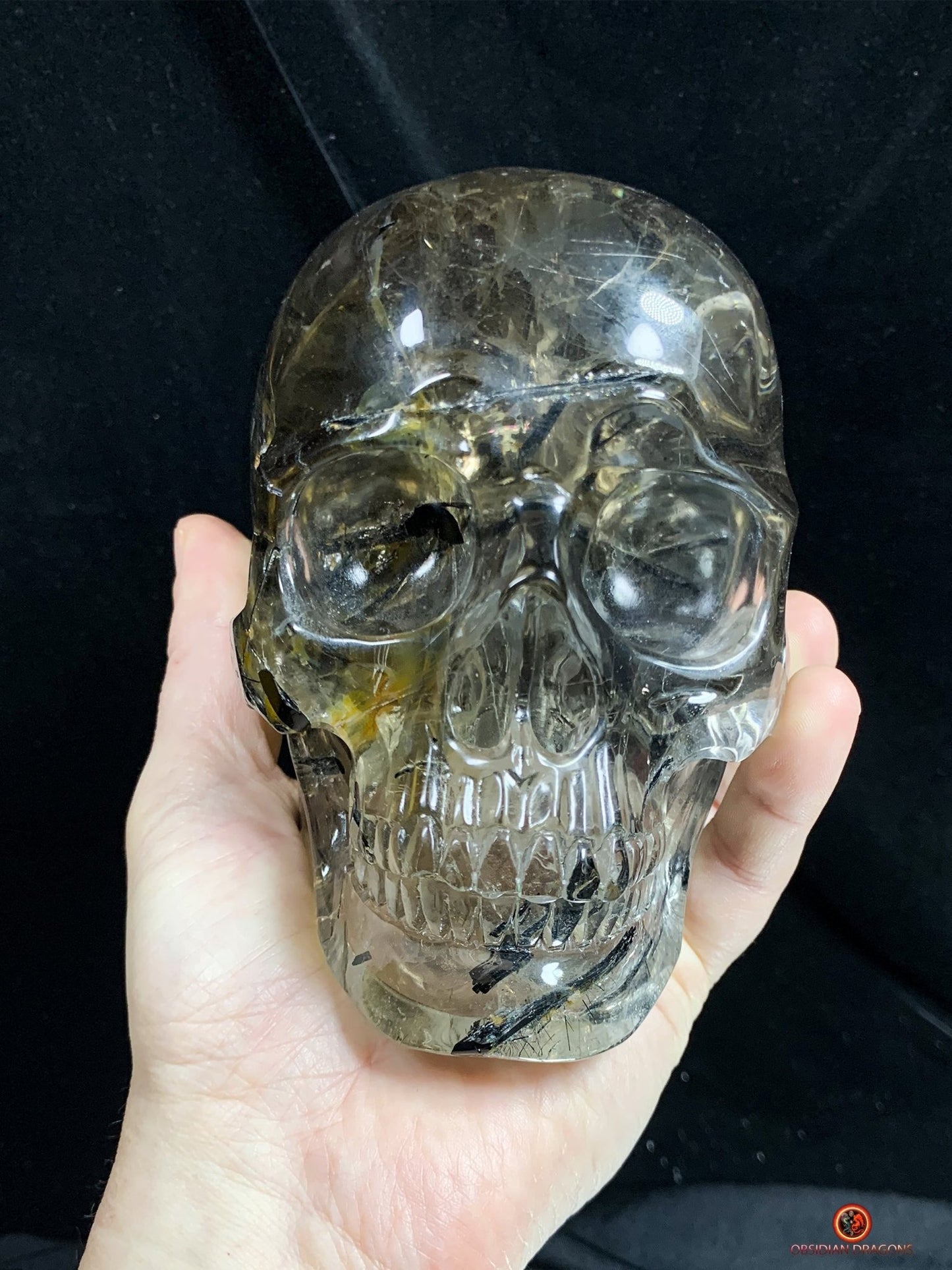 Crâne de Cristal Exceptionnel - Cristal de Roche à Inclusions | obsidian dragons