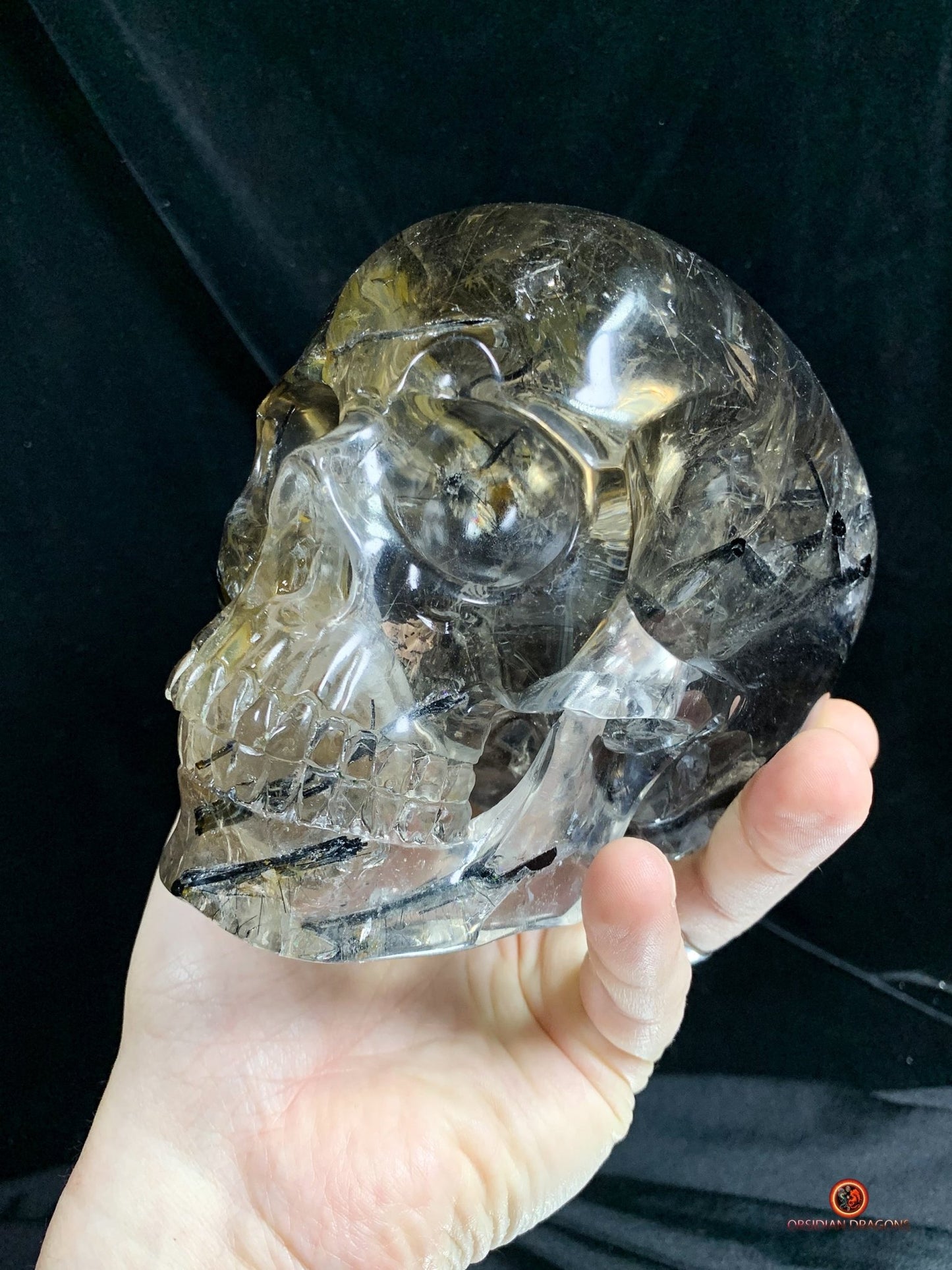Crâne de Cristal Exceptionnel - Cristal de Roche à Inclusions | obsidian dragons