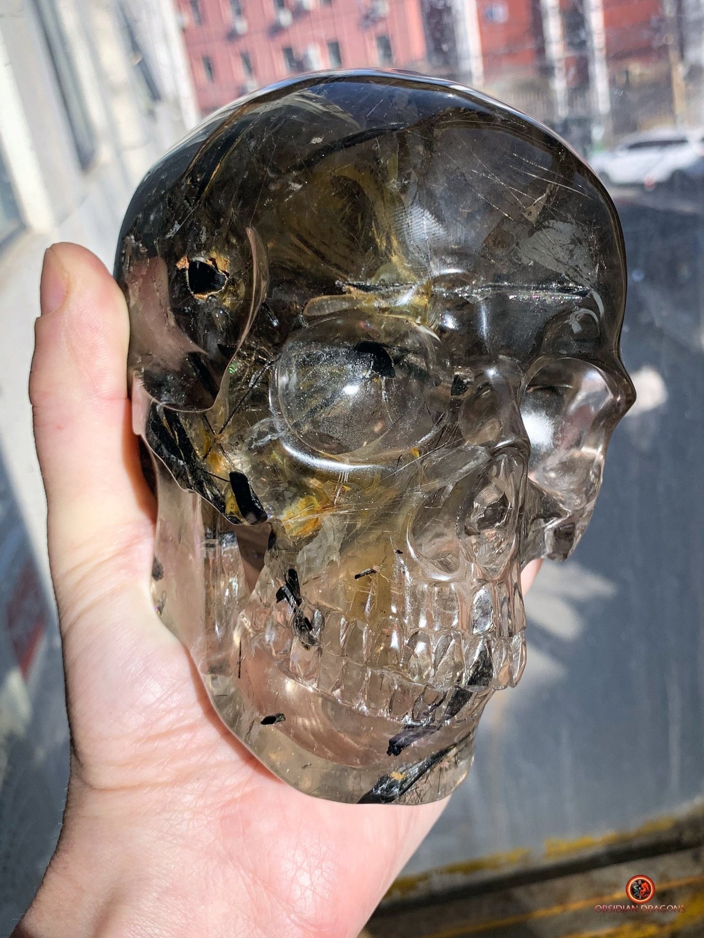Crâne de Cristal Exceptionnel - Cristal de Roche à Inclusions | obsidian dragons