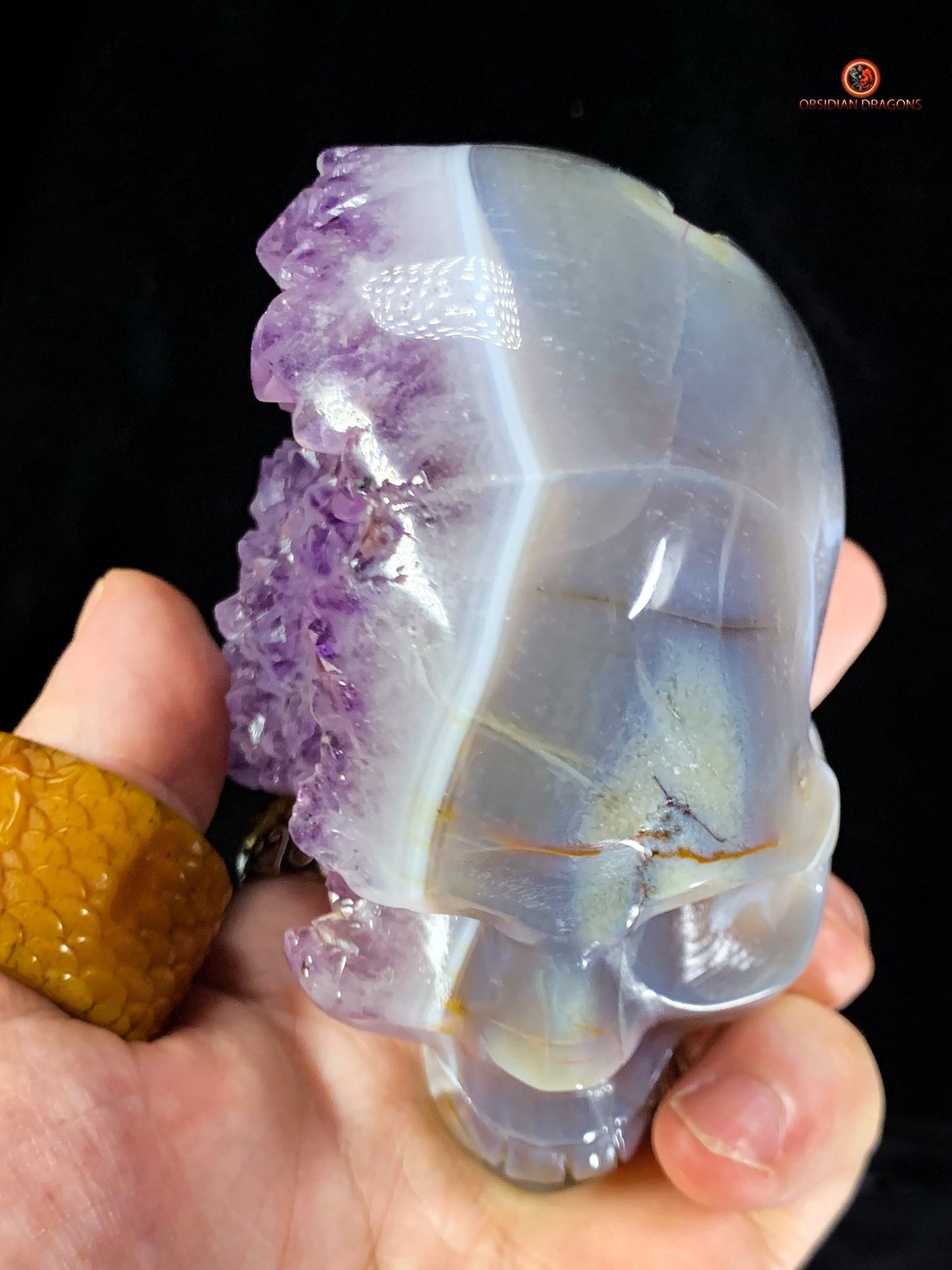 Crâne de Cristal en Améthyste - Crâne de Méditation Rare - obsidian dragons