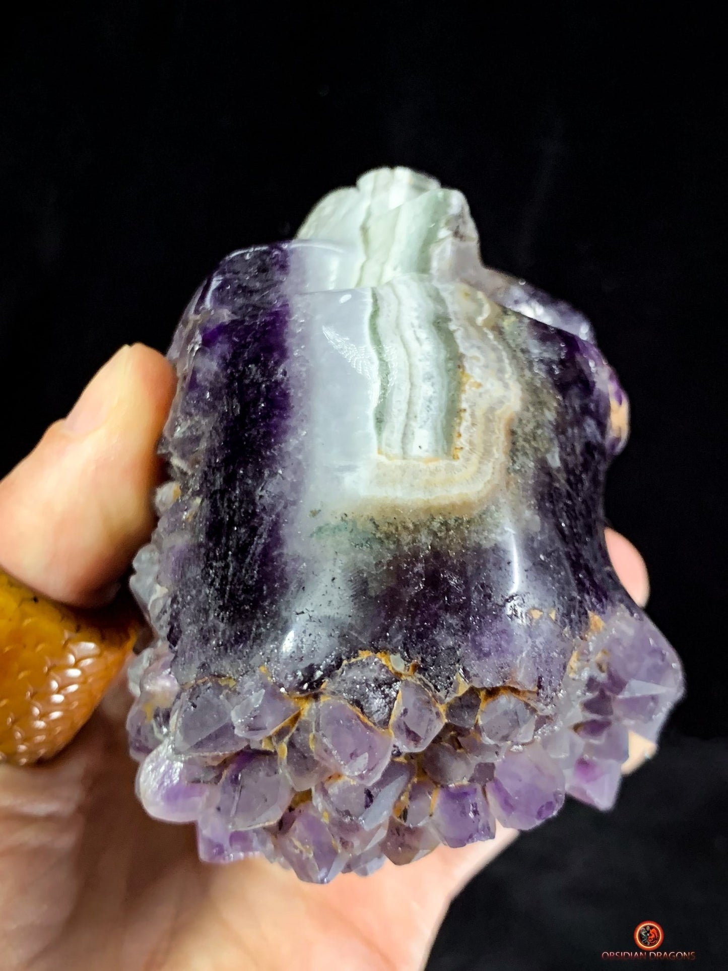 Crâne de Cristal en Améthyste – Fusion de la Pierre et de l'esprit - obsidian dragons