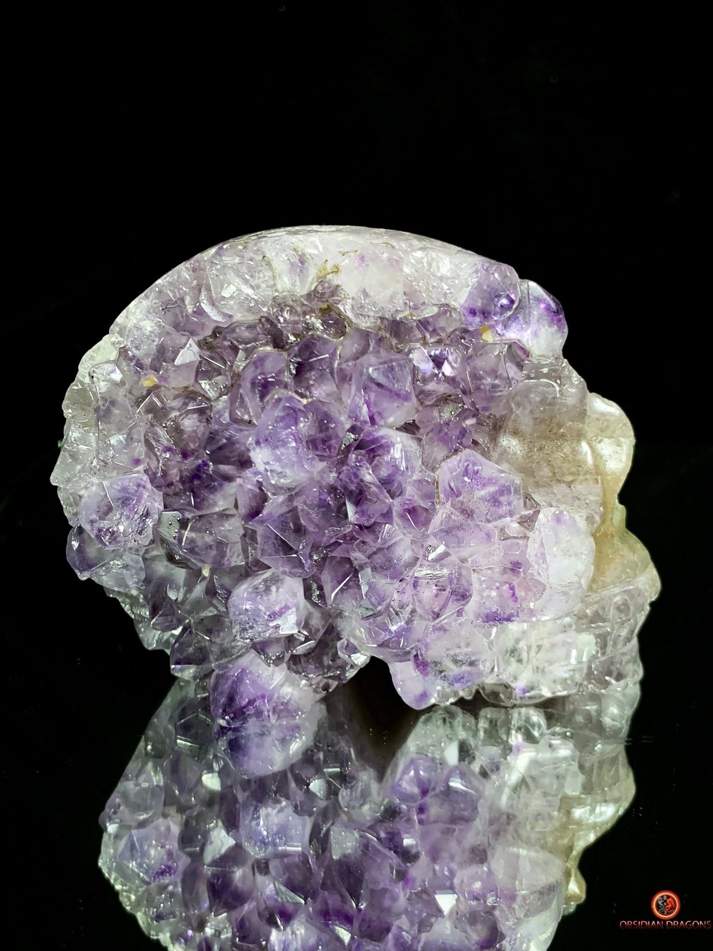 Crâne de Cristal en Améthyste – Fusion du Cristal et de l’Âme | obsidian dragons