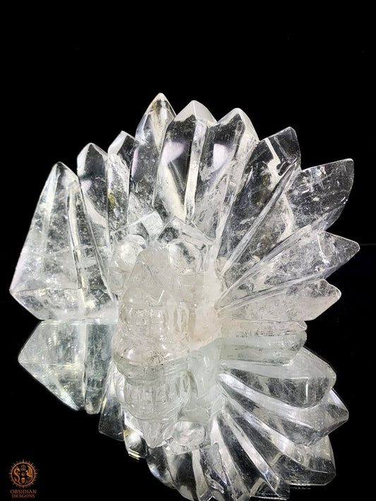 Crâne de Cristal en Cristal de Roche – Couronne de lumière | obsidian dragons