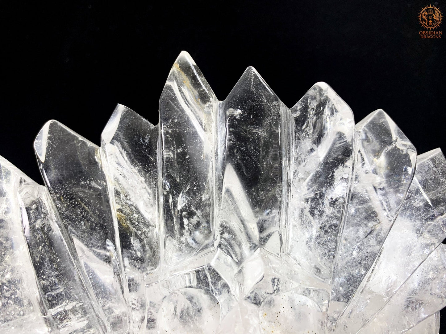 Crâne de Cristal en Cristal de Roche – Couronne de lumière | obsidian dragons