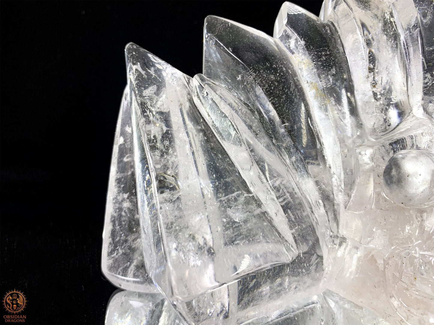 Crâne de Cristal en Cristal de Roche – Couronne de lumière | obsidian dragons
