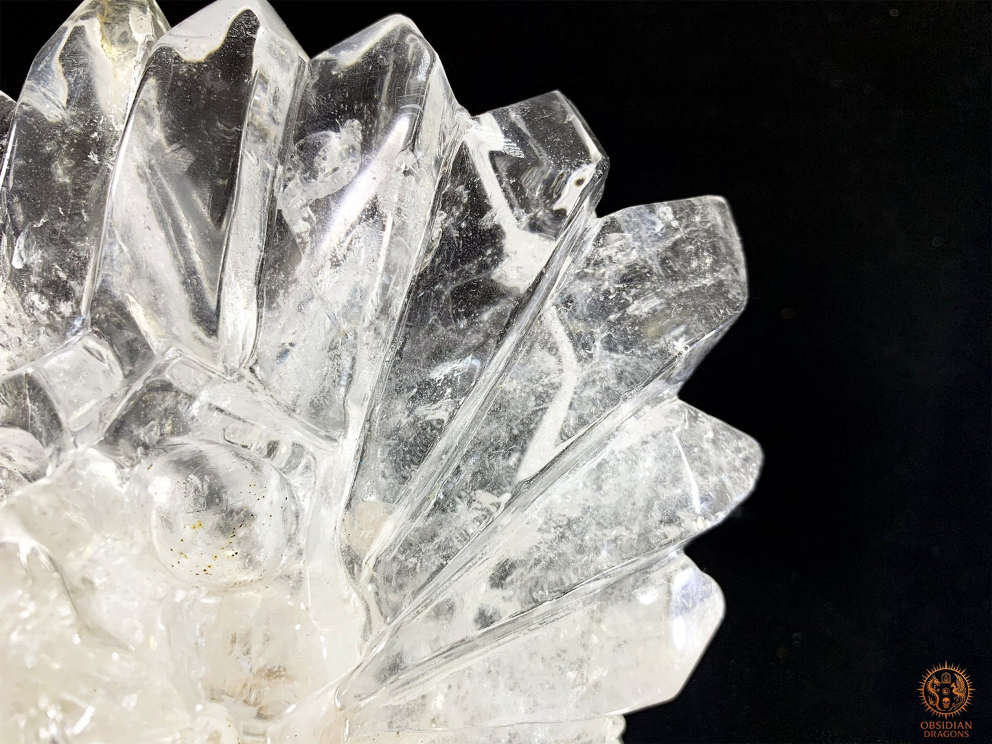 Crâne de Cristal en Cristal de Roche – Couronne de lumière | obsidian dragons