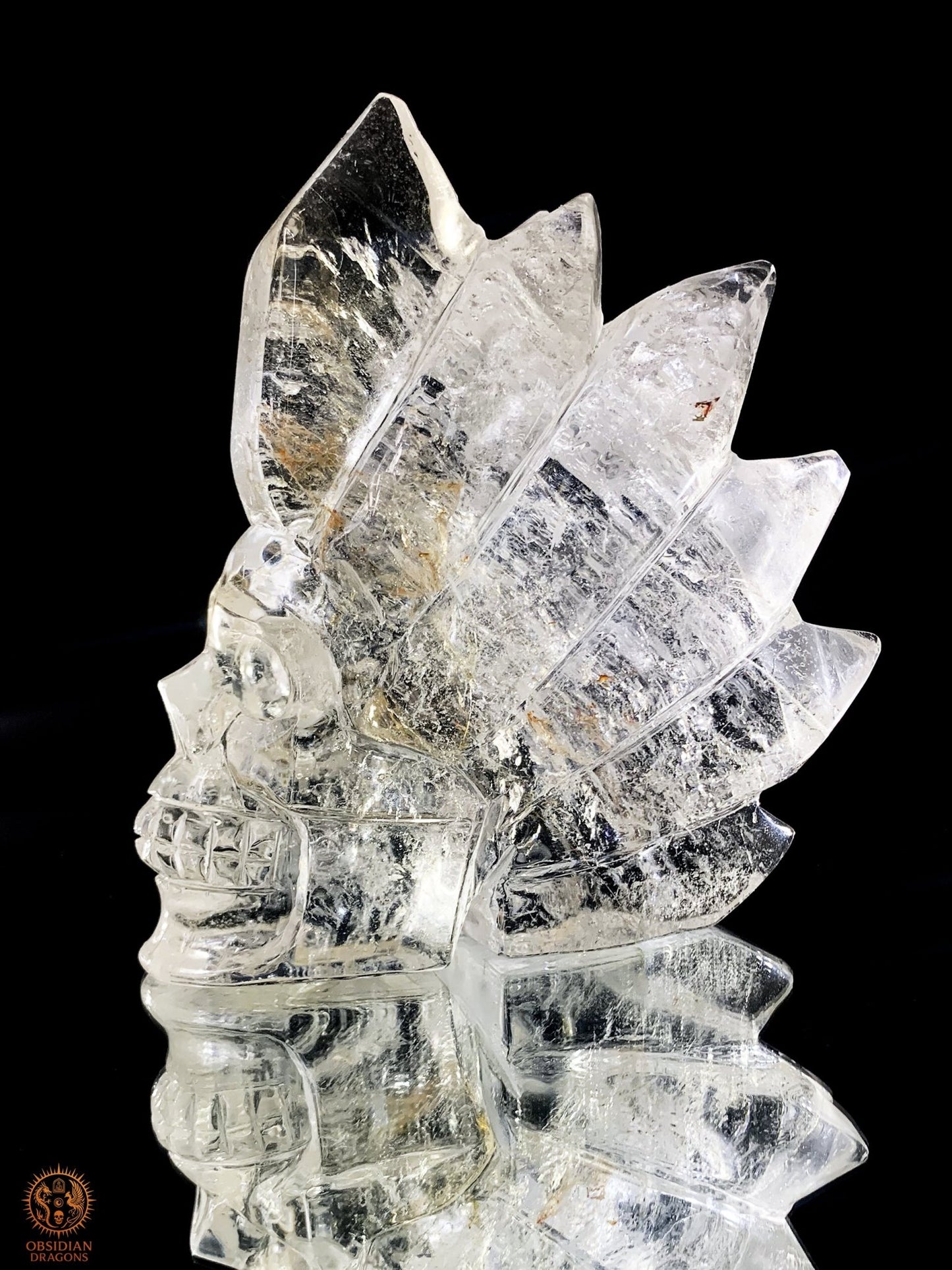Crâne de Cristal en Cristal de Roche – Crête de Lumière | obsidian dragons