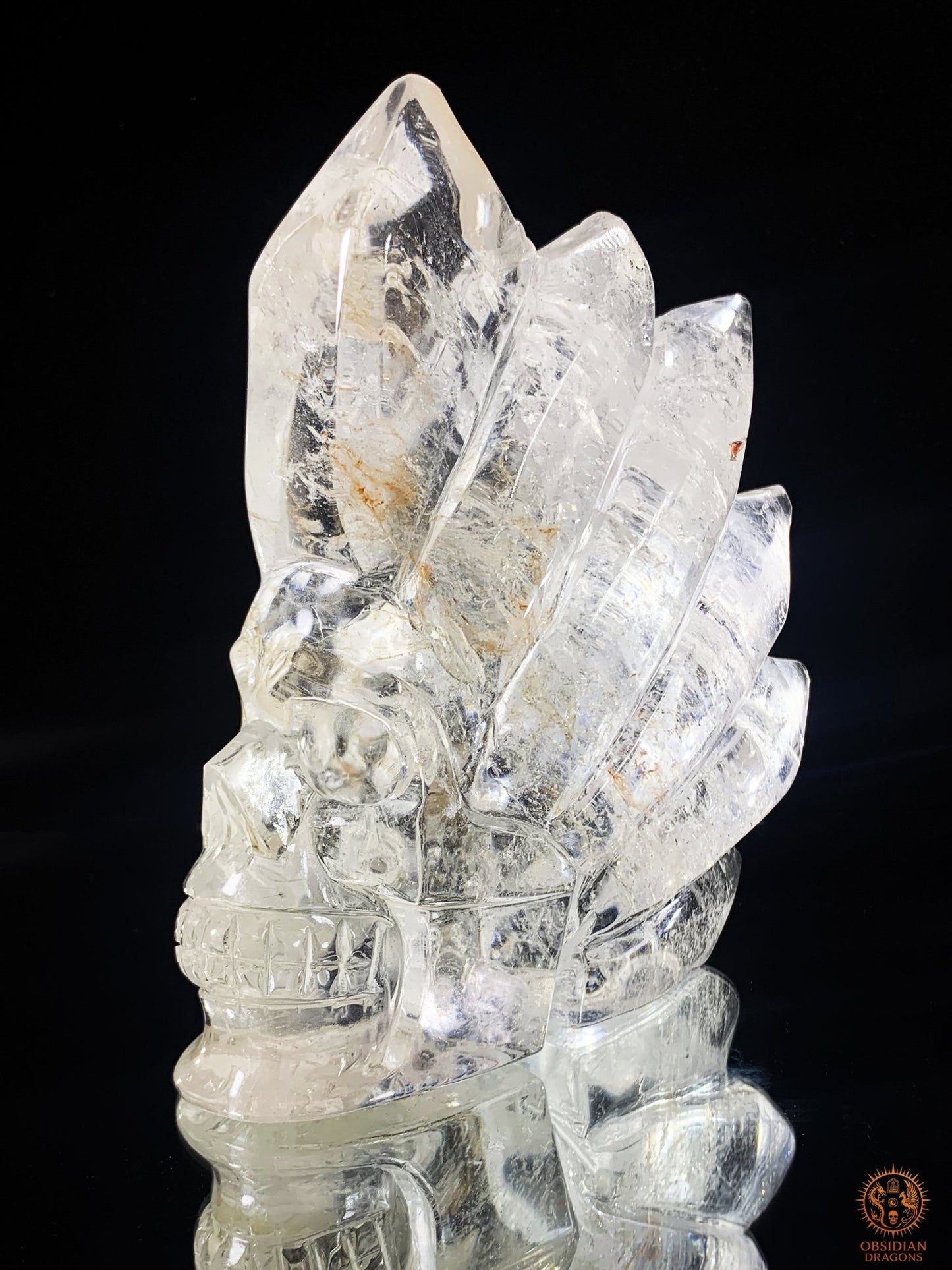 Crâne de Cristal en Cristal de Roche – Crête de Lumière | obsidian dragons