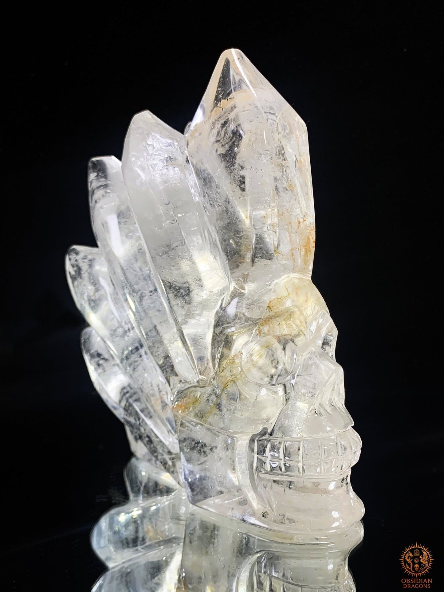 Crâne de Cristal en Cristal de Roche – Crête de Lumière | obsidian dragons