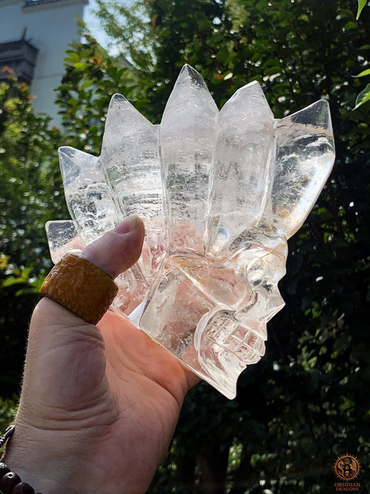 Crâne de Cristal en Cristal de Roche – Crête de Lumière | obsidian dragons