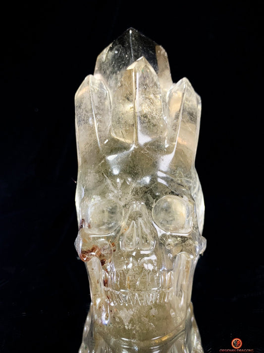 Crâne de Cristal en Quartz Fumé – Crâne de Cristal à Pointes | obsidian dragons