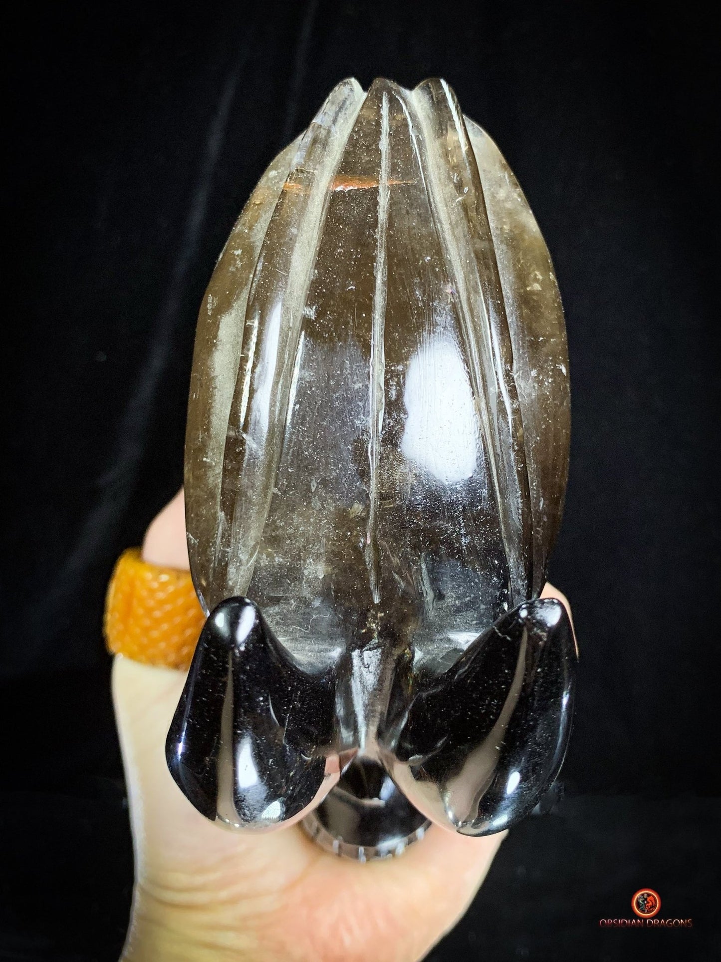 Crâne de Cristal en Quartz Fumé – Sanctuaire d’un Esprit Yōkai - obsidian dragons