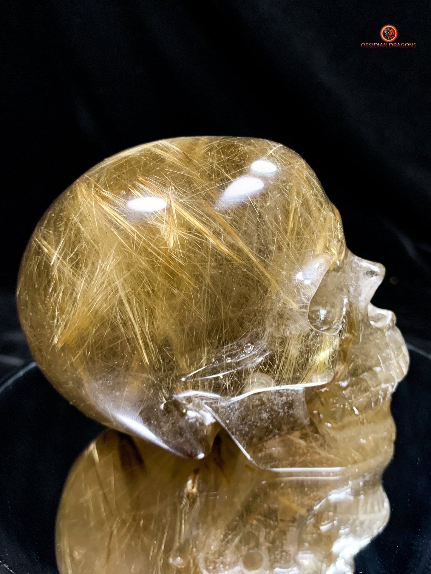 Crâne de Cristal en Quartz Rutile - Exceptionnel et Rare | obsidian dragons