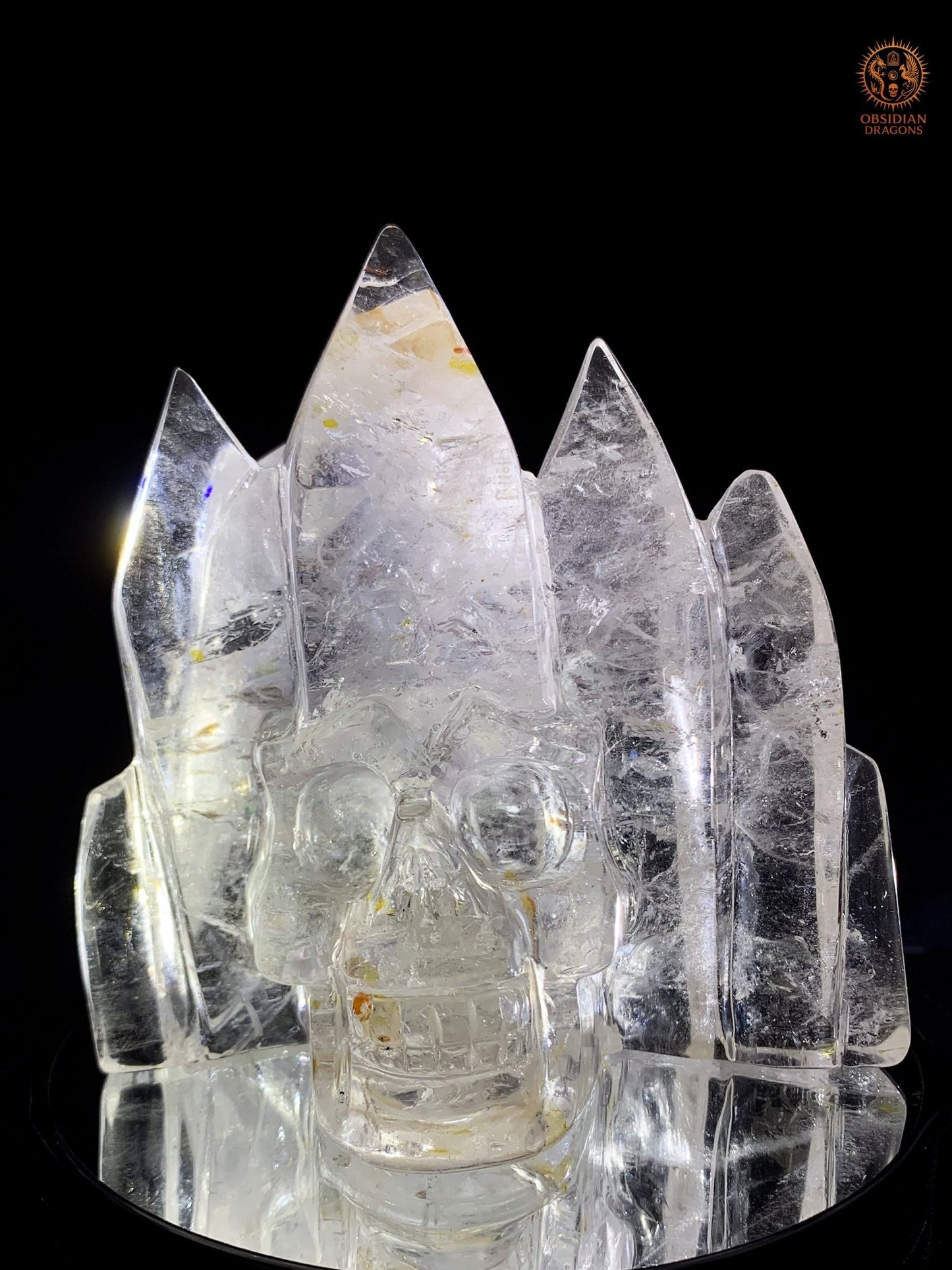 Crâne de Cristal en Cristal de Roche – Temple de Lumière | obsidian dragons