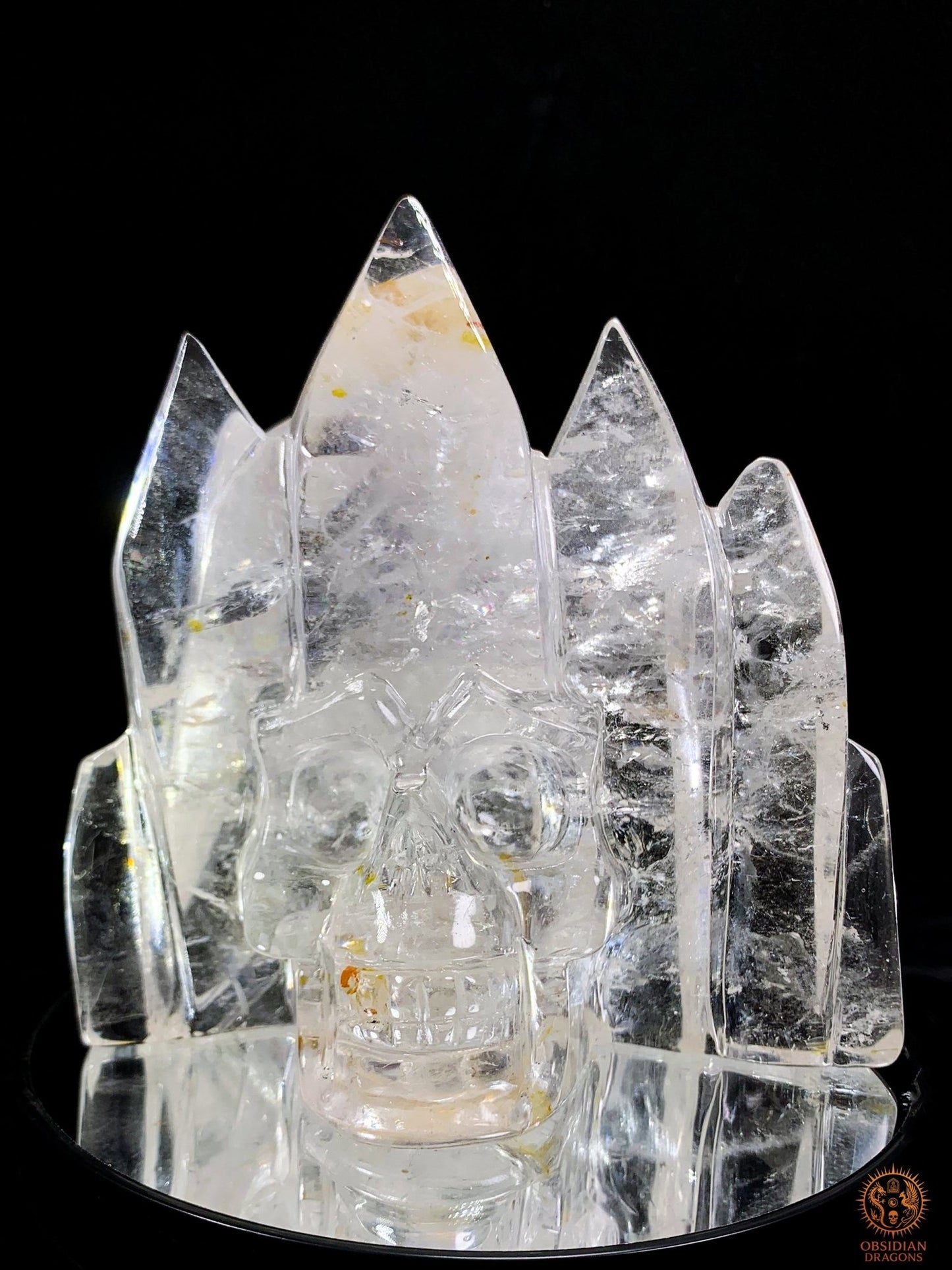 Crâne de Cristal en Cristal de Roche – Temple de Lumière | obsidian dragons