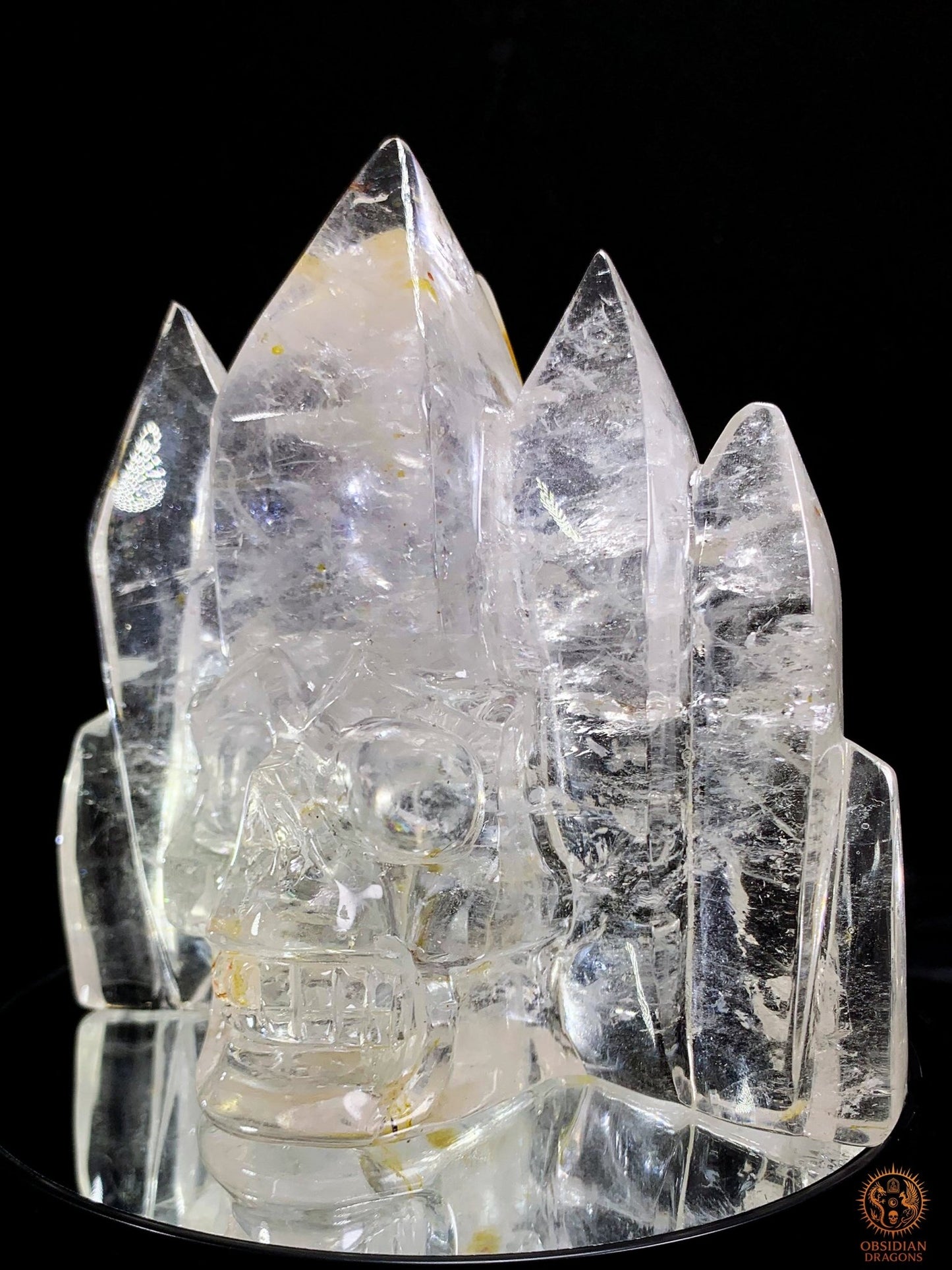 Crâne de Cristal en Cristal de Roche – Temple de Lumière | obsidian dragons
