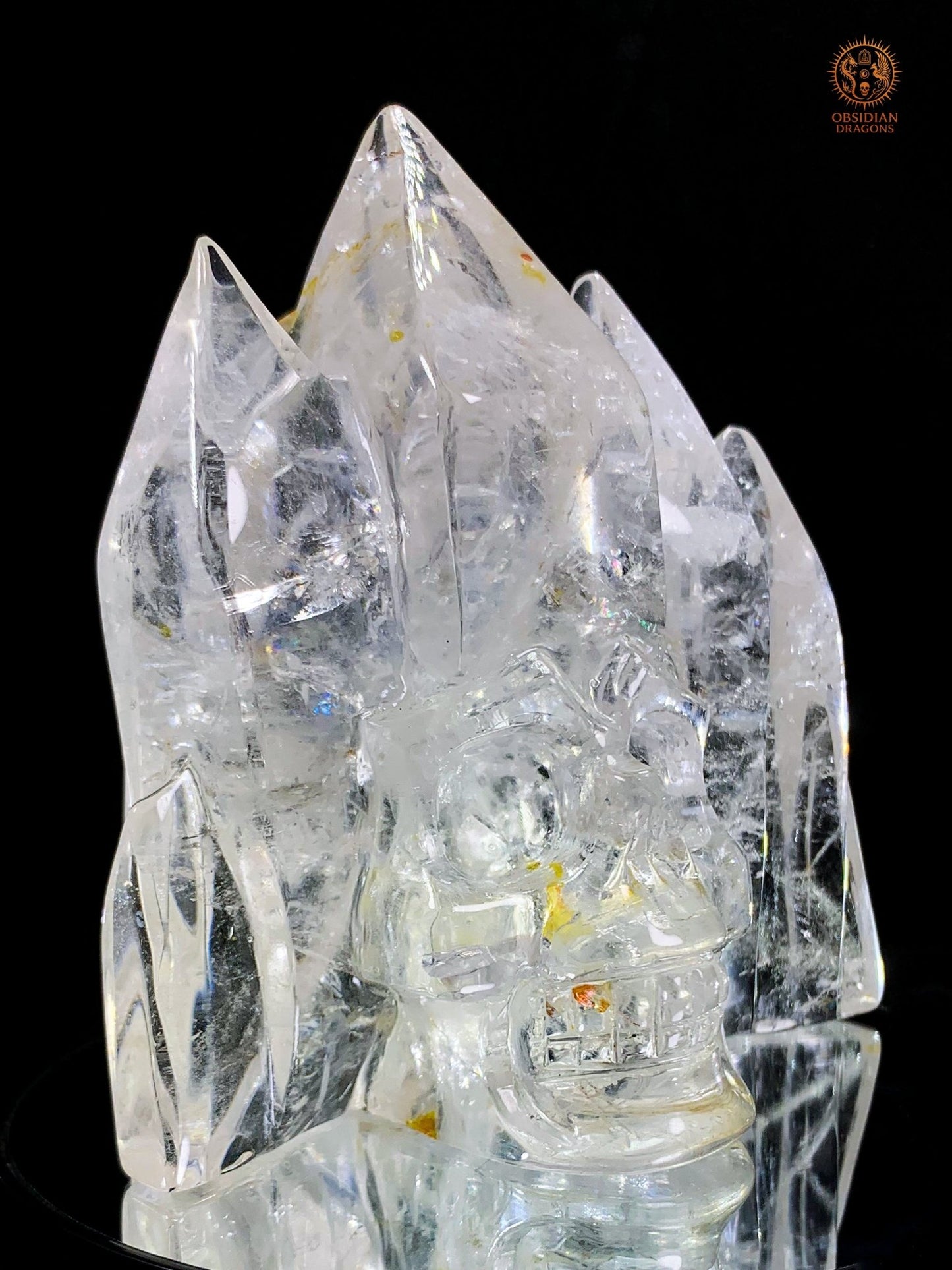 Crâne de Cristal en Cristal de Roche – Temple de Lumière | obsidian dragons