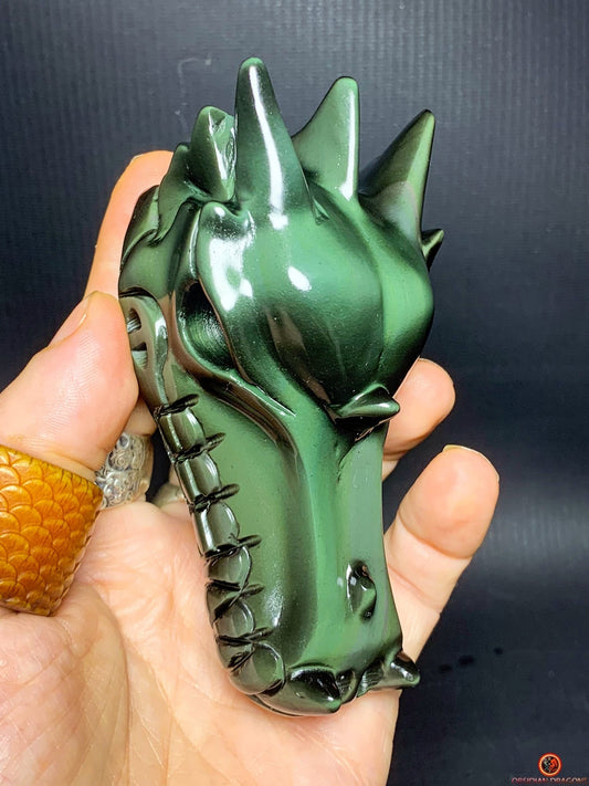 Crâne de Dragon en Obsidienne Œil Céleste – Essence Tellurique | obsidian dragons