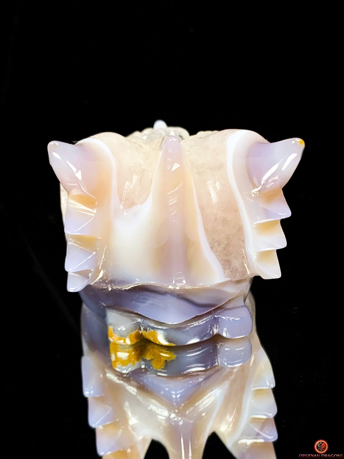 Crâne de Dragon en Géode de Quartz – Souffle de Cristal | obsidian dragons